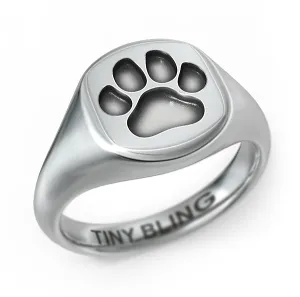 Puppy Paw Print Signet Ring