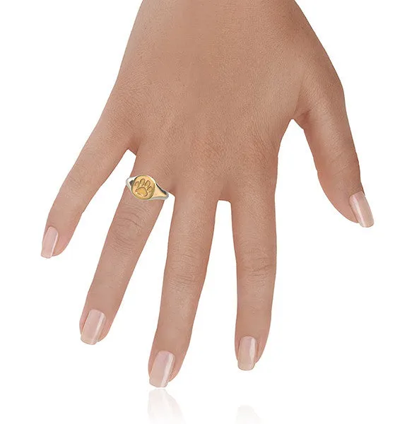Puppy Paw Print Signet Ring