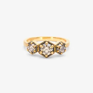 Queen Brown Diamond Triple Hexagon Ring | R8403BR