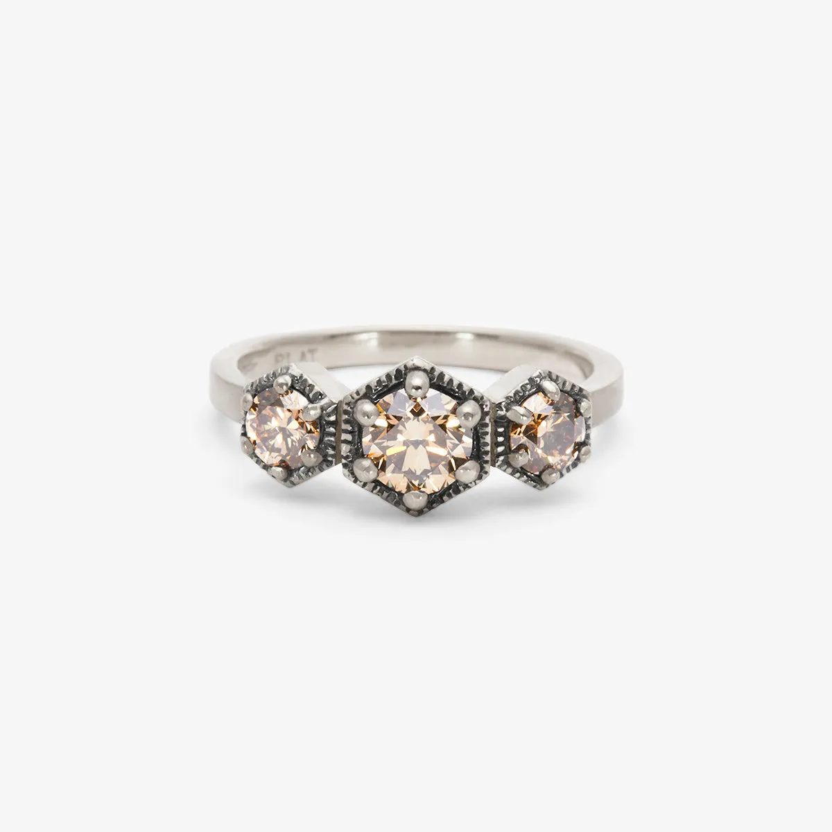 Queen Brown Diamond Triple Hexagon Ring | R8403BR