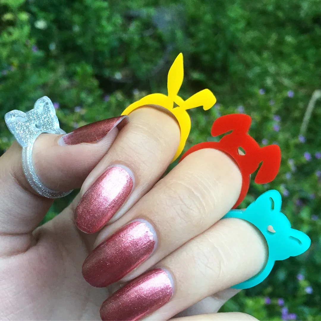 Rabbit, Cat and Dog Rings / 6 Pieces, 30mm