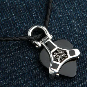 Rasta Lion Sterling Silver Guitar Pick Holder Pendant
