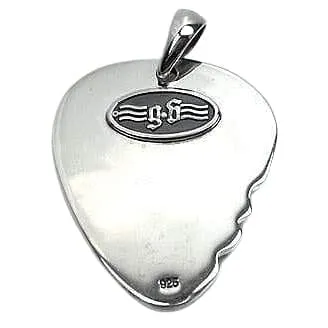 Rasta Lion Sterling Silver Guitar Pick Pendant