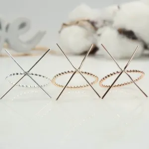 Raw Gemstone Ring - Bead, 1mm Band, Choose Your Metal