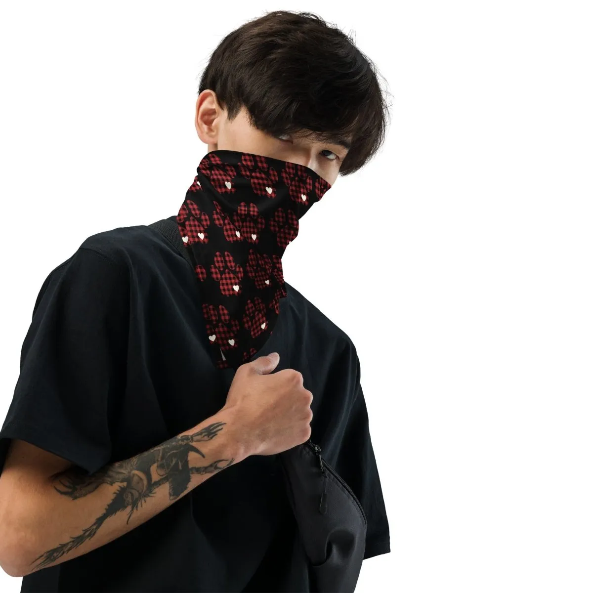 Red Buffalo Plaid Dog Paw Bandana