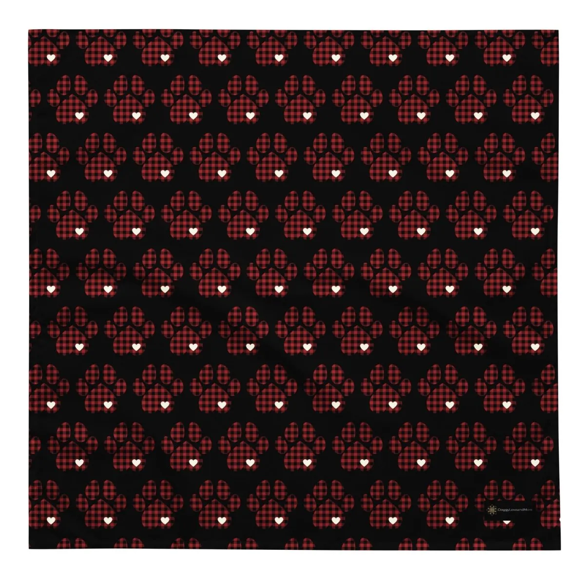 Red Buffalo Plaid Dog Paw Bandana