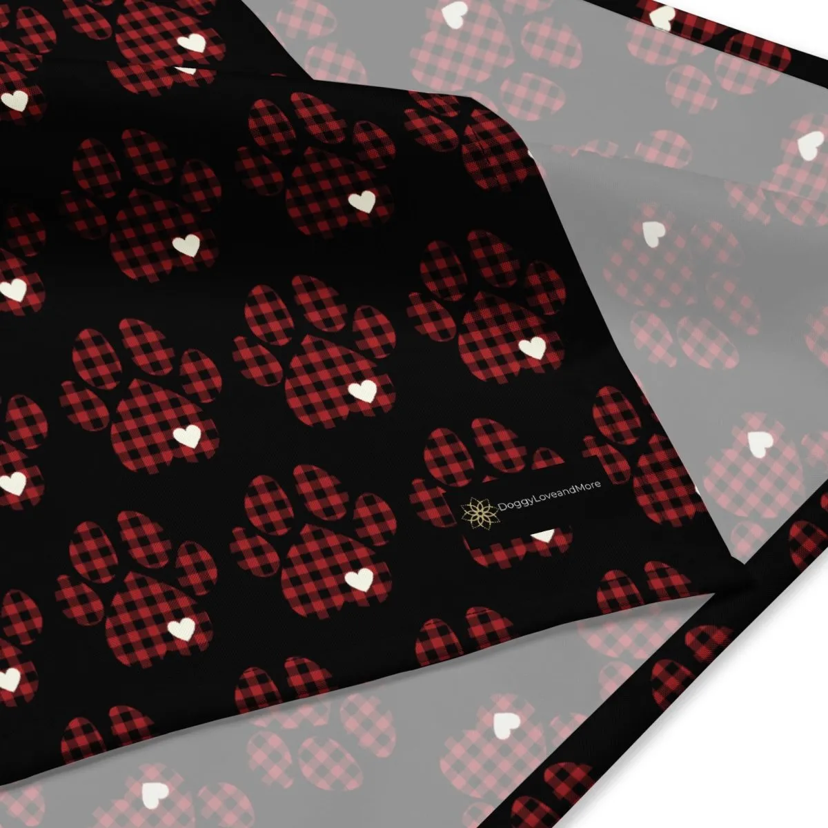 Red Buffalo Plaid Dog Paw Bandana