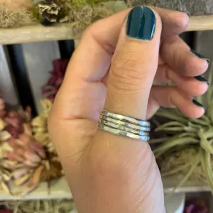 RESERVED FOR SEANA - Two pairs of hammered silver rings