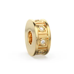 Roman 8mm Diamond Solid Gold Beads / 18k Solid Yellow Gold Spacer Finding / 3mm Hole Fancy Hefty Jewelry Making Supplies Beads