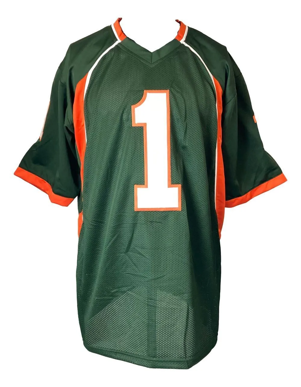 Roscoe Parrish Miami Signed Green Football Jersey 01 Champ Sports Integrity