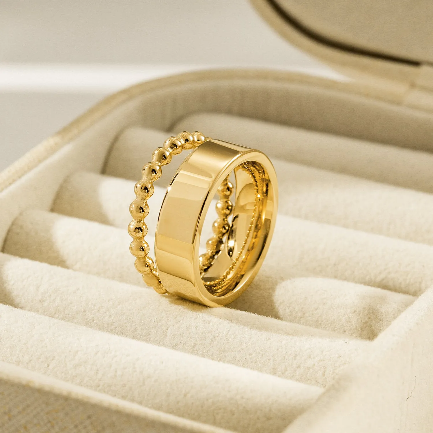 Round bead creative ring-NSR262STGC