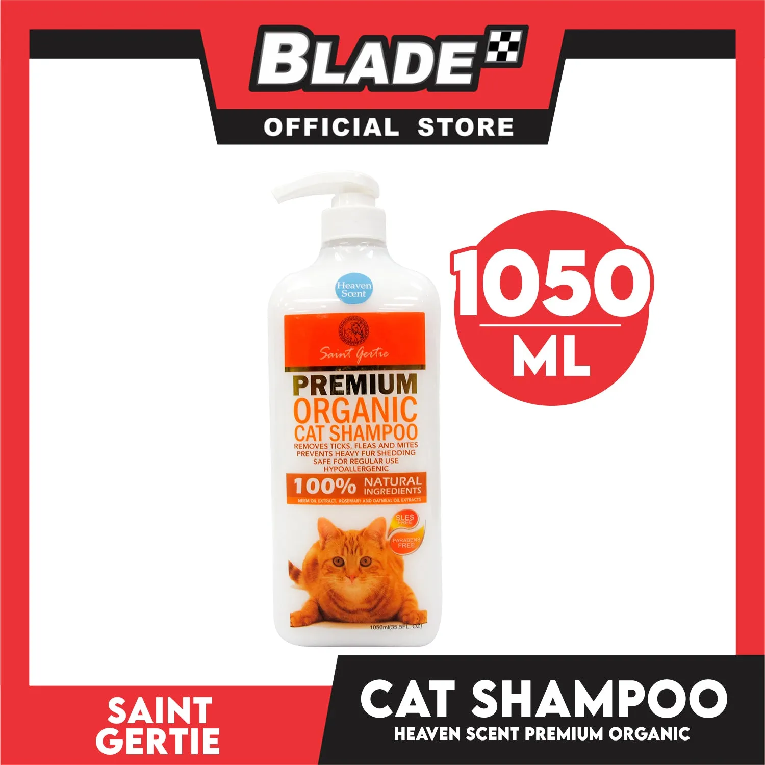 Saint Gertie Premium (Heaven Scent) 1050ml Organic Cat Shampoo