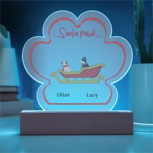 Santa Paws Acrylic Paw Plaque