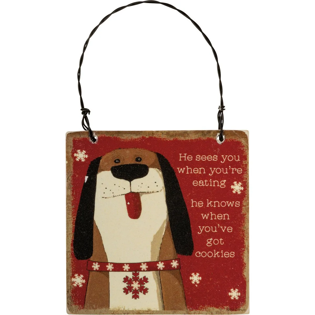 Sassy Dog Wooden Ornament