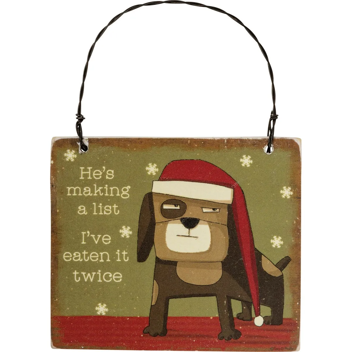 Sassy Dog Wooden Ornament