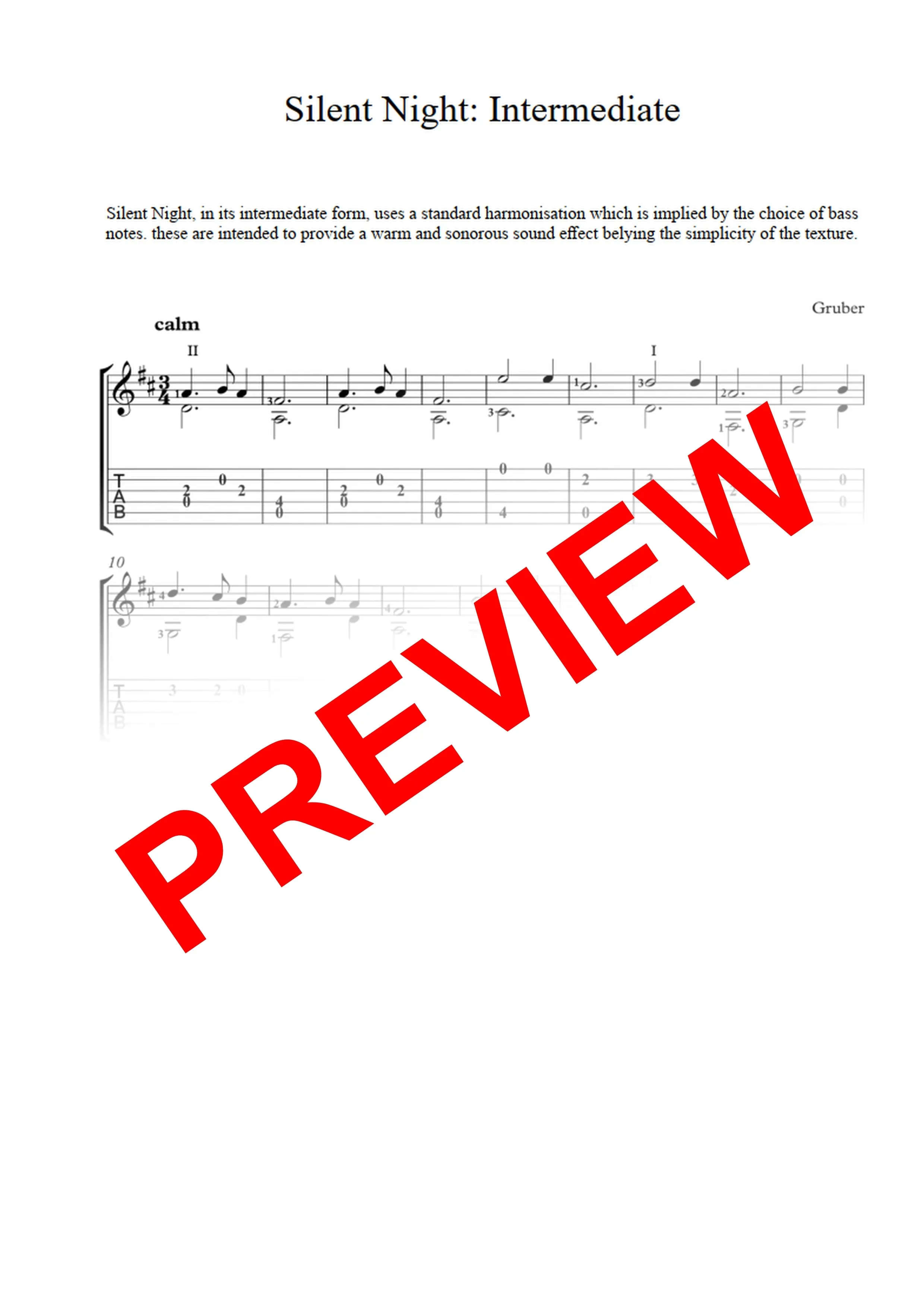 Silent Night: PDF Combined Versions for guitar - Sheet Music Download