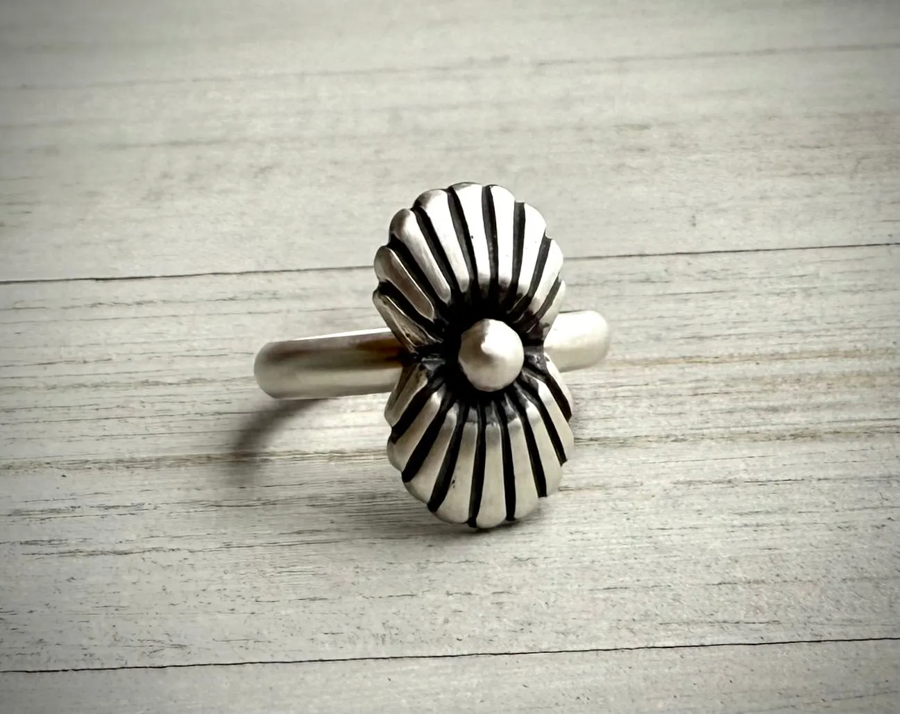 Silver Concho Fan Ring
