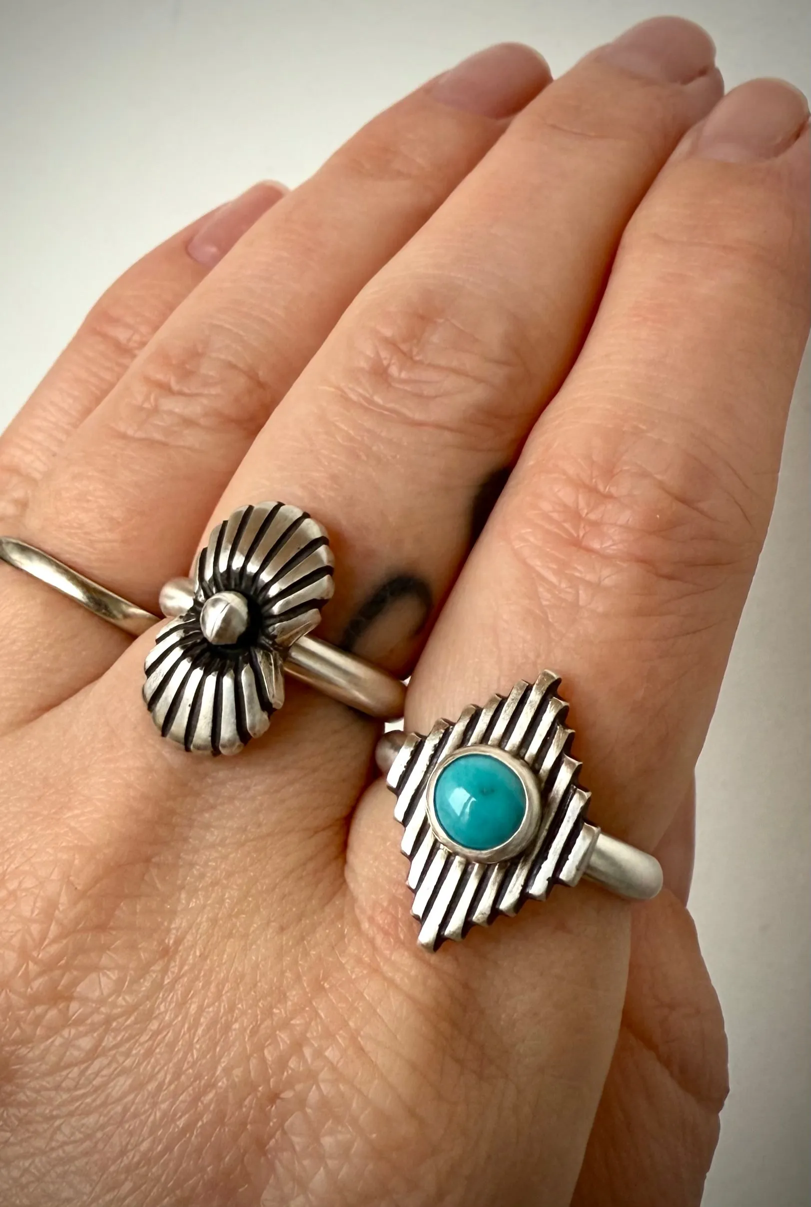 Silver Concho Fan Ring