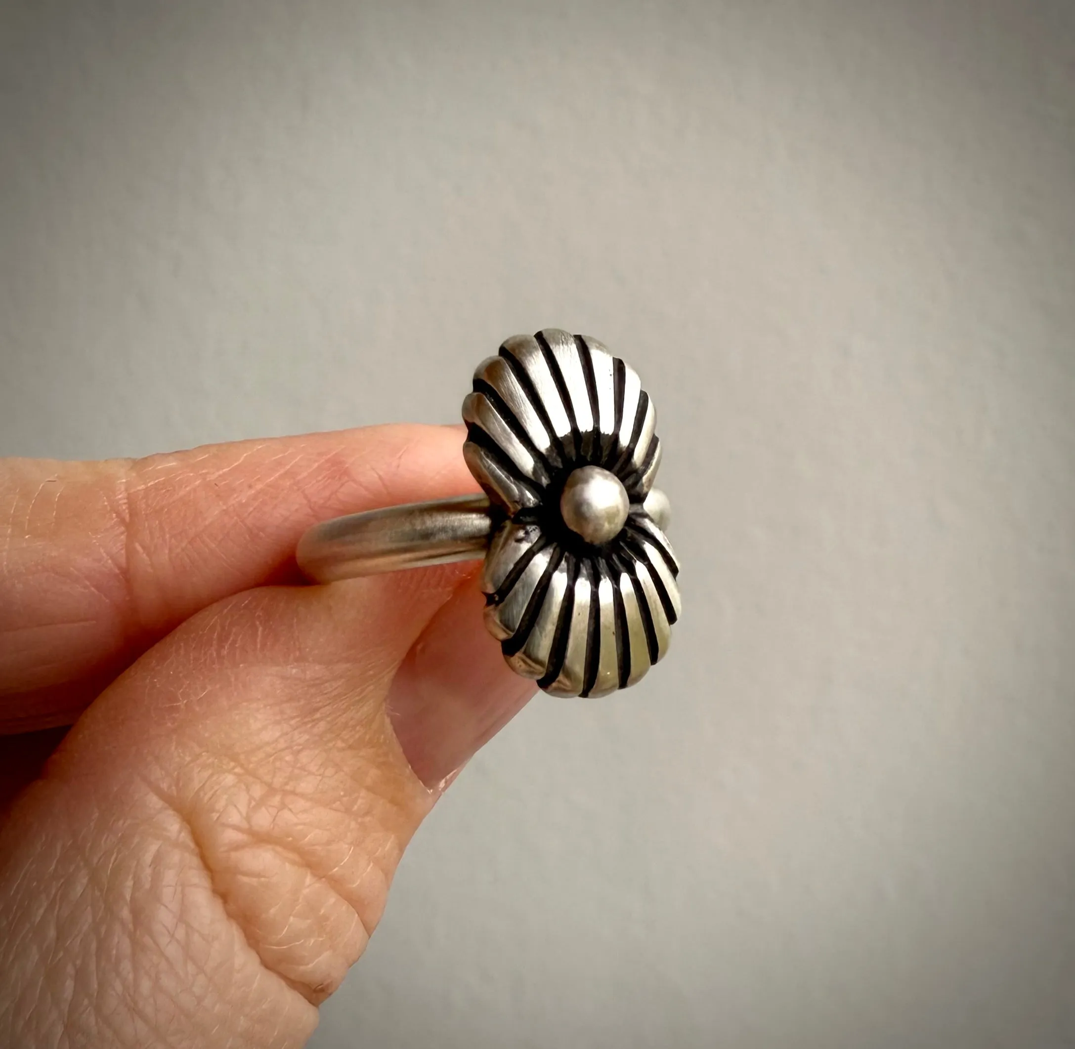 Silver Concho Fan Ring