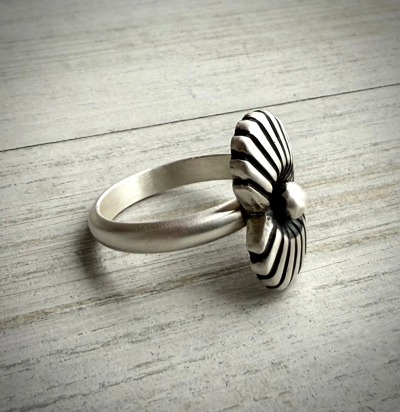 Silver Concho Fan Ring
