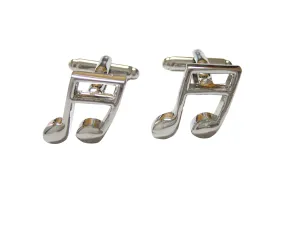 Silver Toned Quaver Music Note Cufflinks