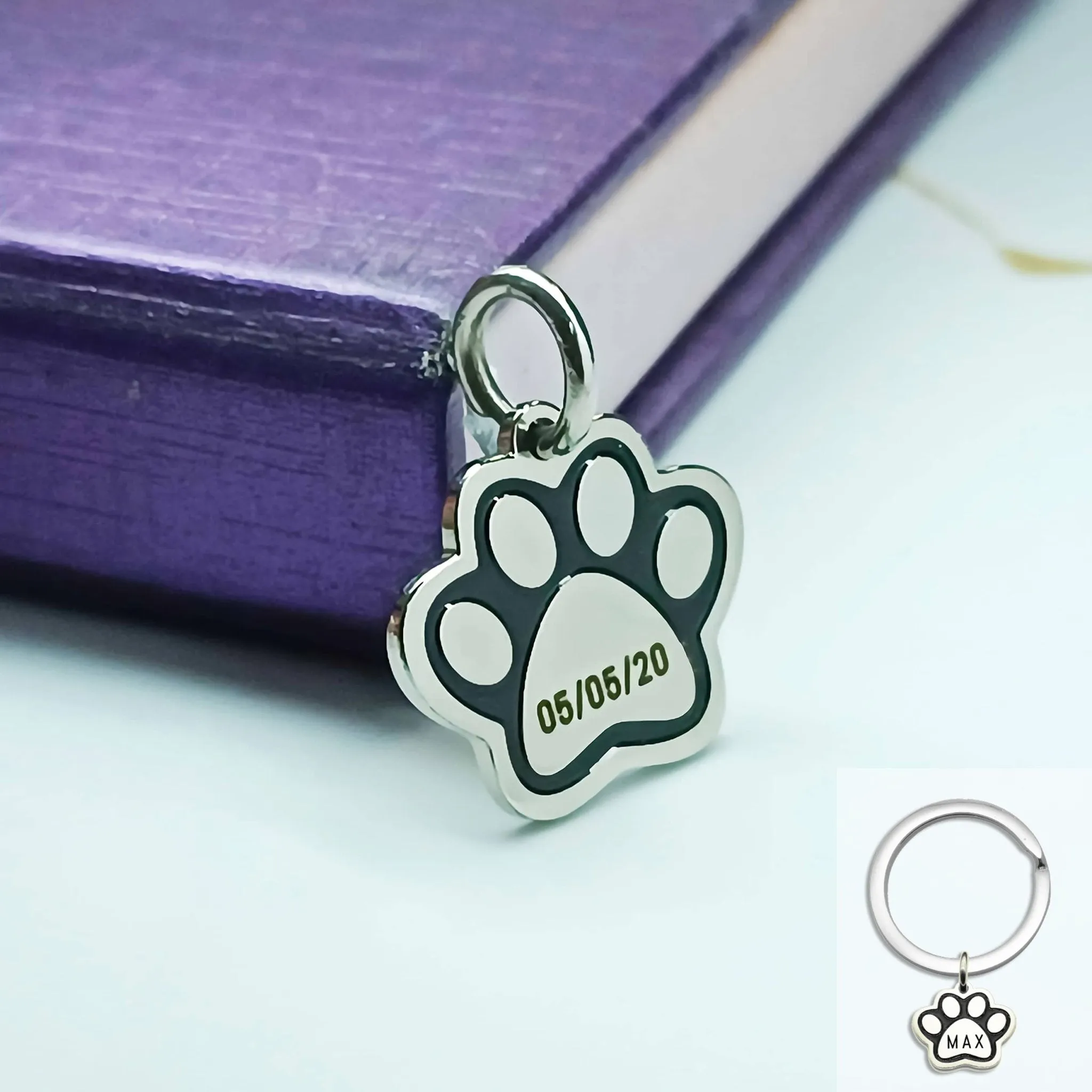 Single Paw Print Charm for Keyring