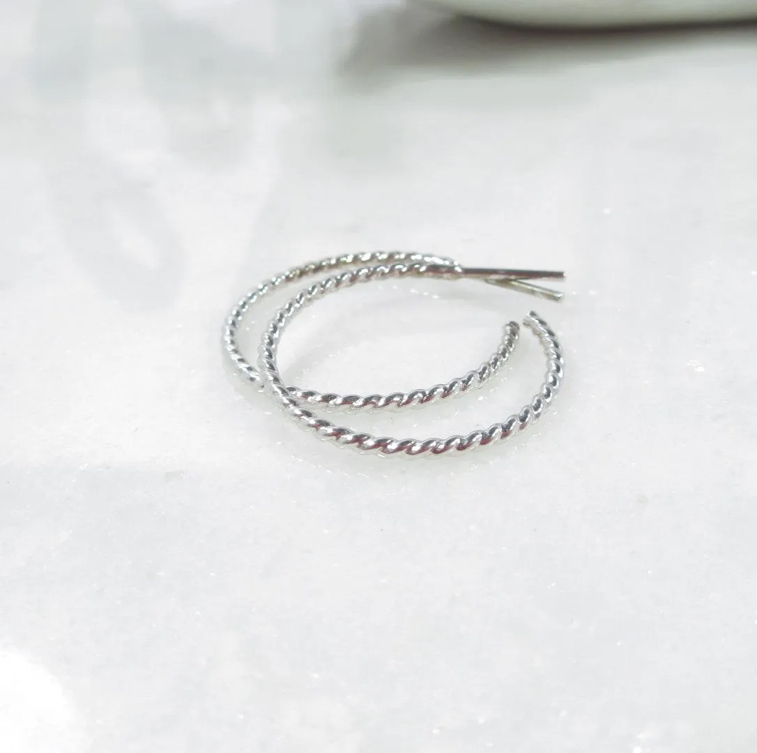 Small Post Hoop Earrings - Dot Twist