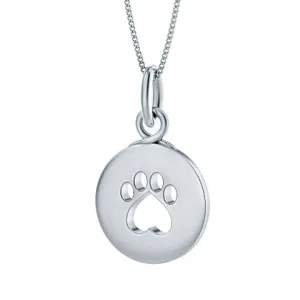 Soft Paw Print Circle Pendant