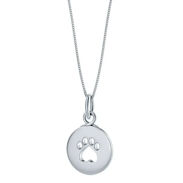 Soft Paw Print Circle Pendant