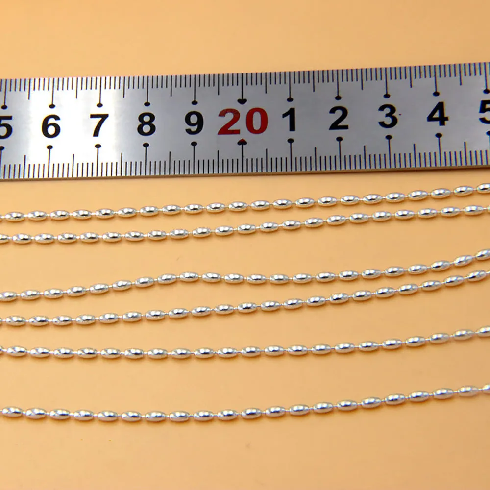 Sold by the Foot BULK Solid 925 Sterling Silver Oval Bead Chain Jewelry Making