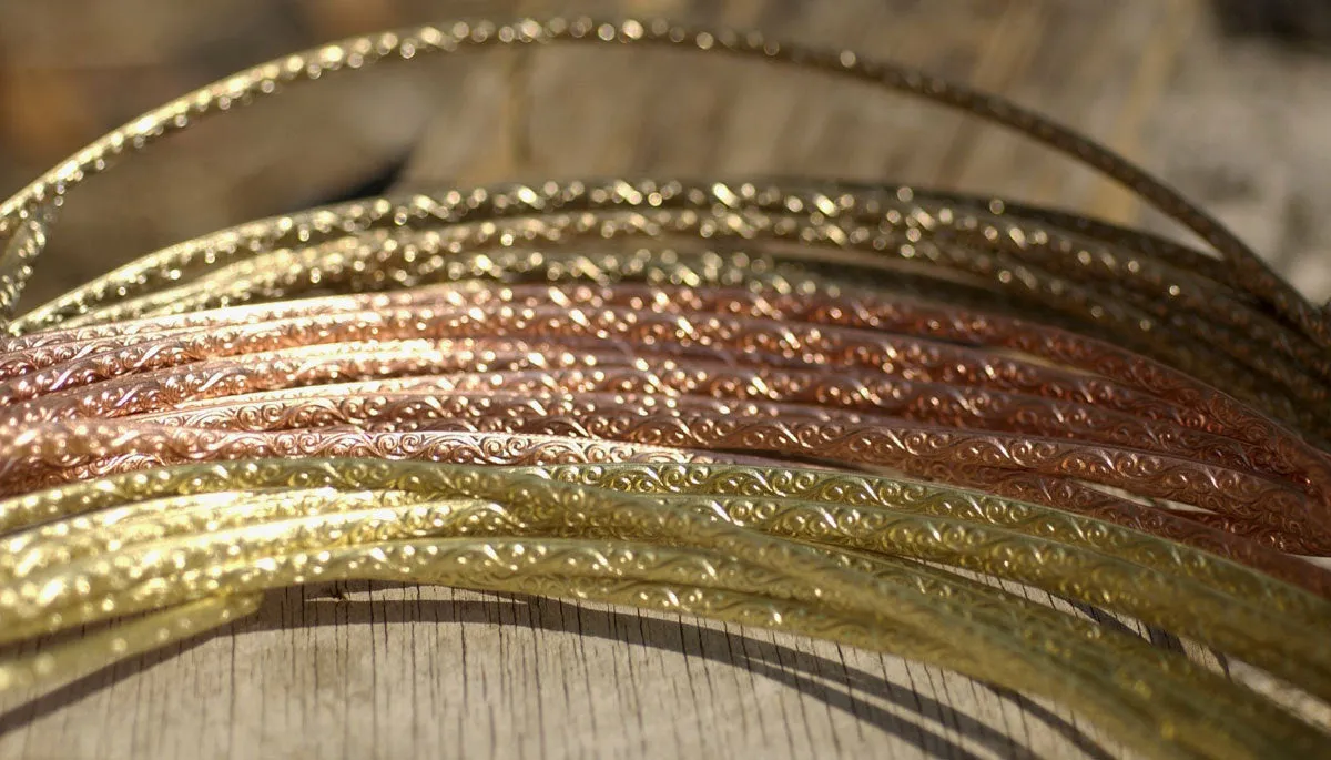 Solid copper gallery wire, flourish patterned wire for making rings 4mm wide ring band