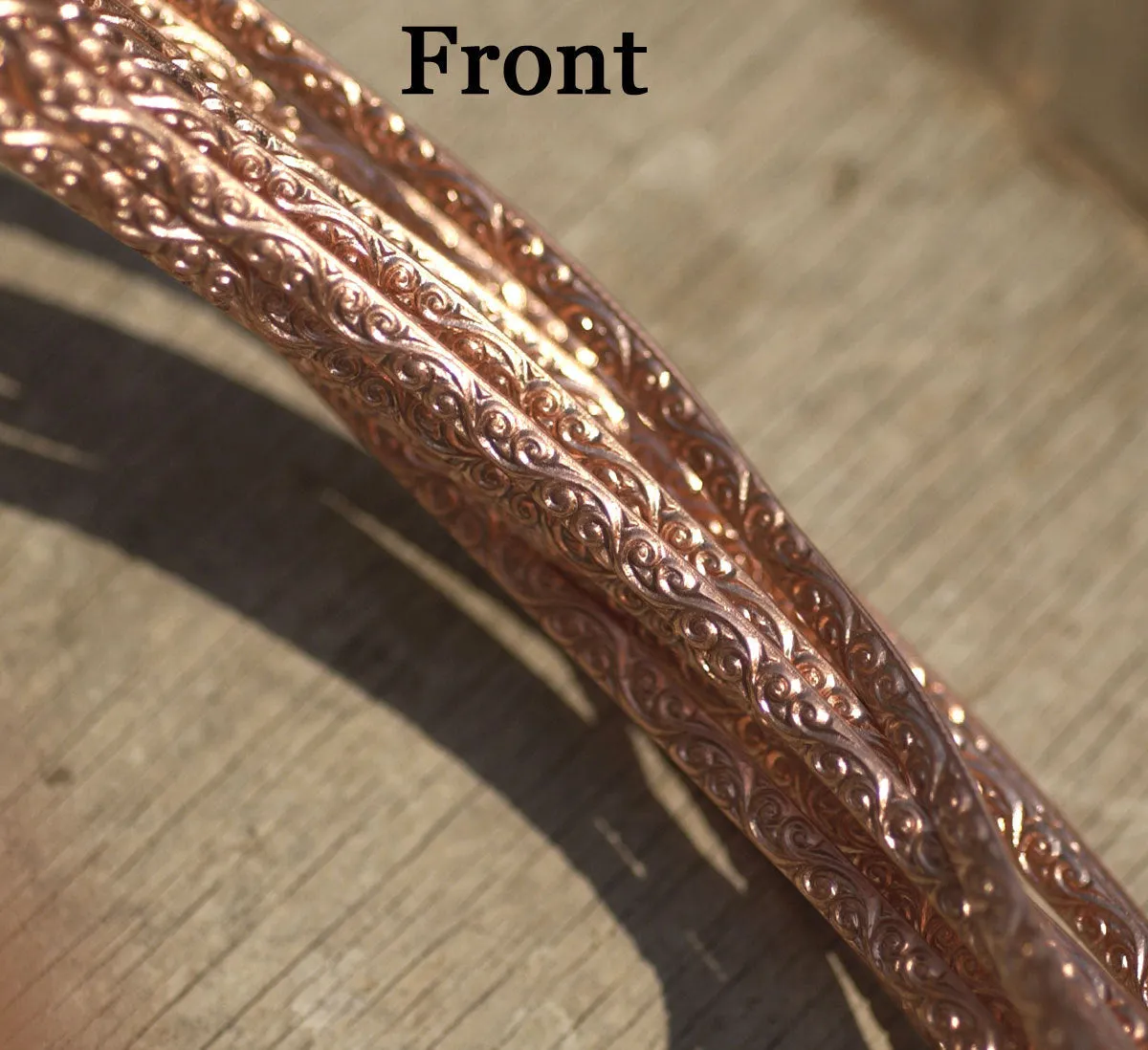 Solid copper gallery wire, flourish patterned wire for making rings 4mm wide ring band