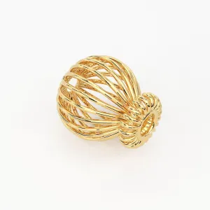 Solid Gold Handmade Wired Vase Spacer Gold Bead Finding 9mm