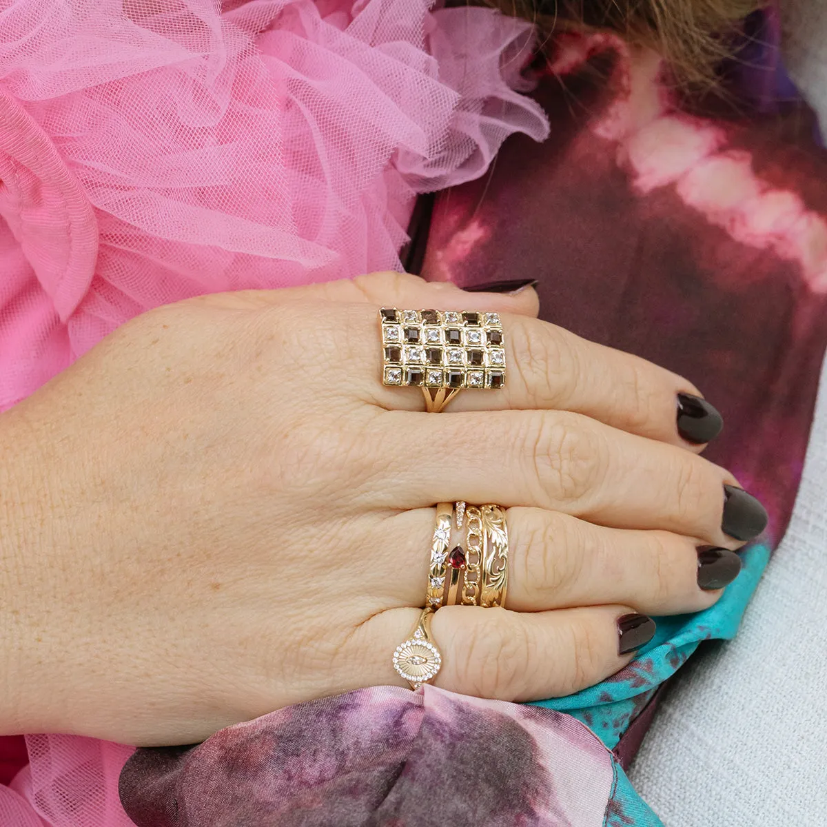 Solid Gold Openwork Filigree Ring