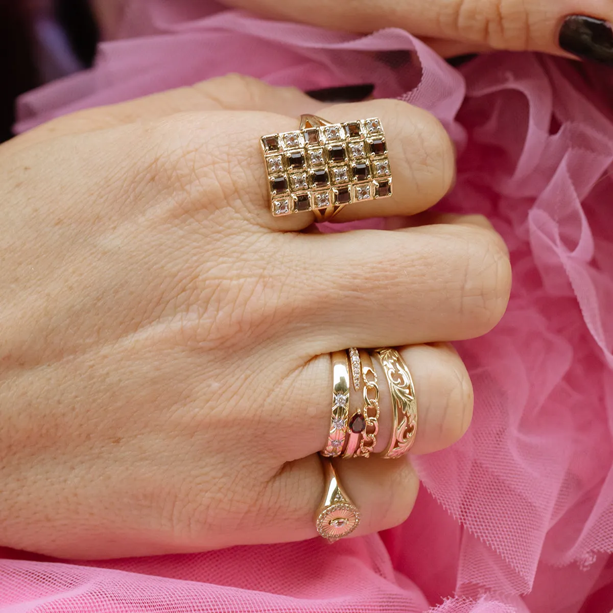 Solid Gold Openwork Filigree Ring