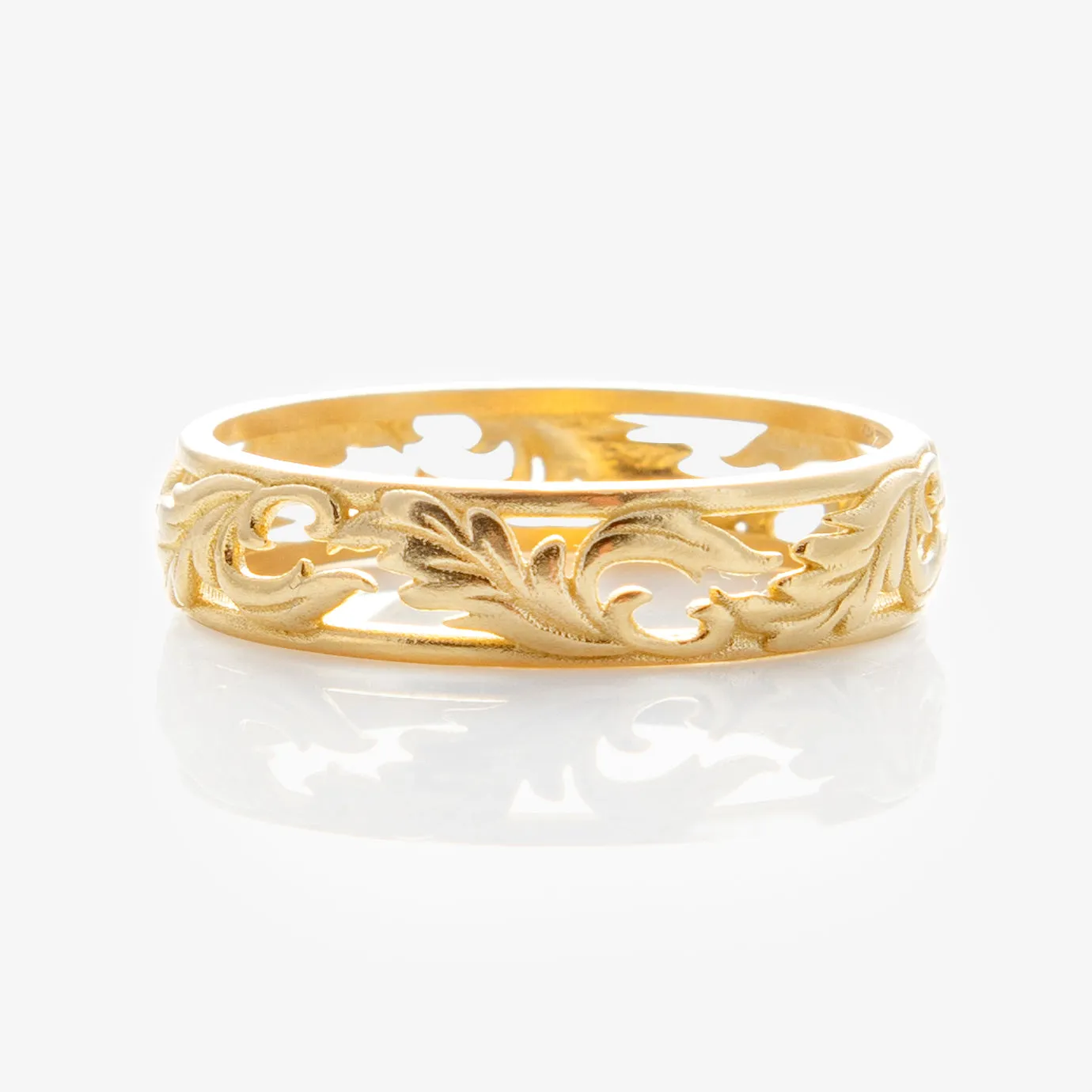 Solid Gold Openwork Filigree Ring