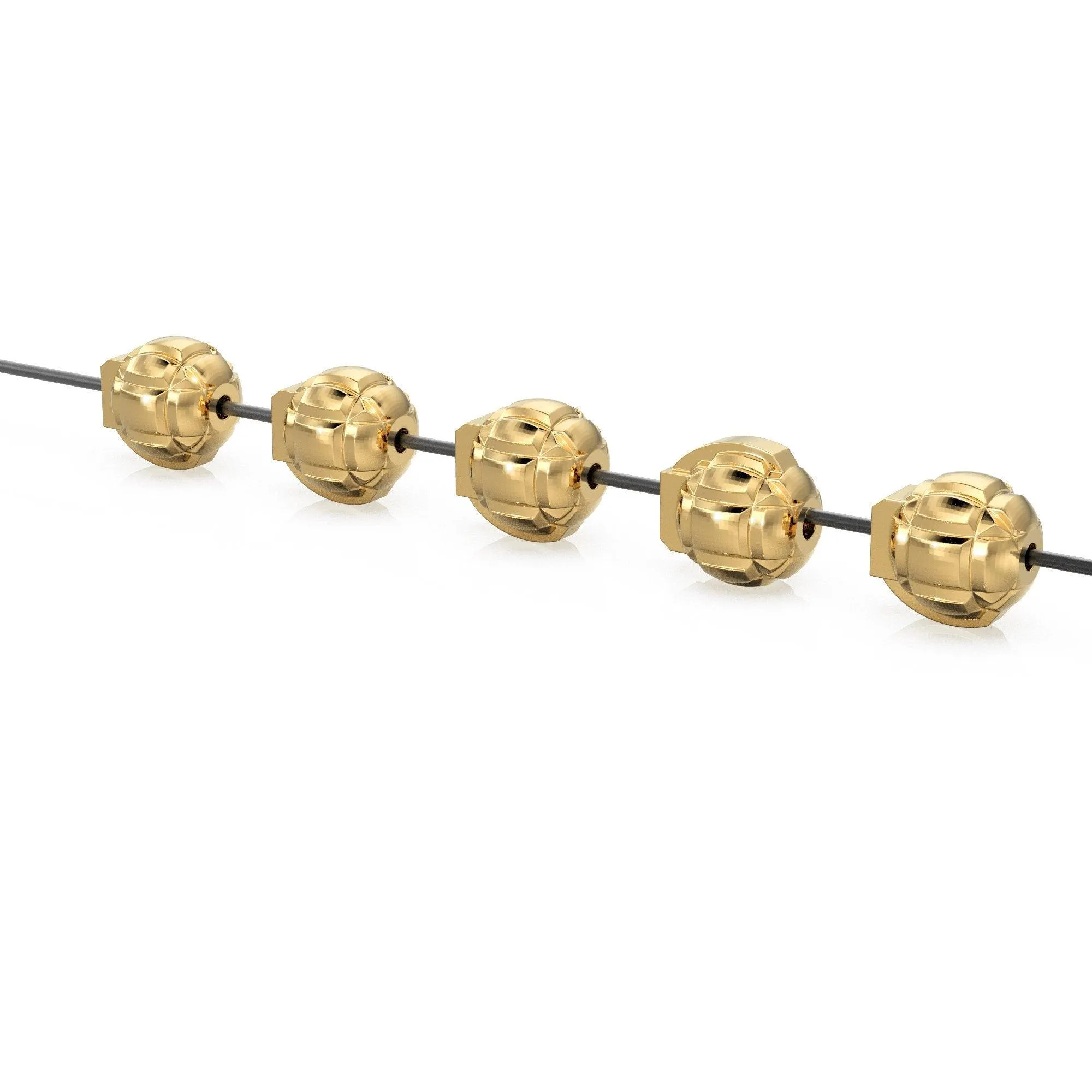 Solid Heavy Grenade Bomb Solid Gold 14k 18k Handmade Gold Spacer Bead Jewelry Making Supply / Military Weapon Jewelry Gold Bead