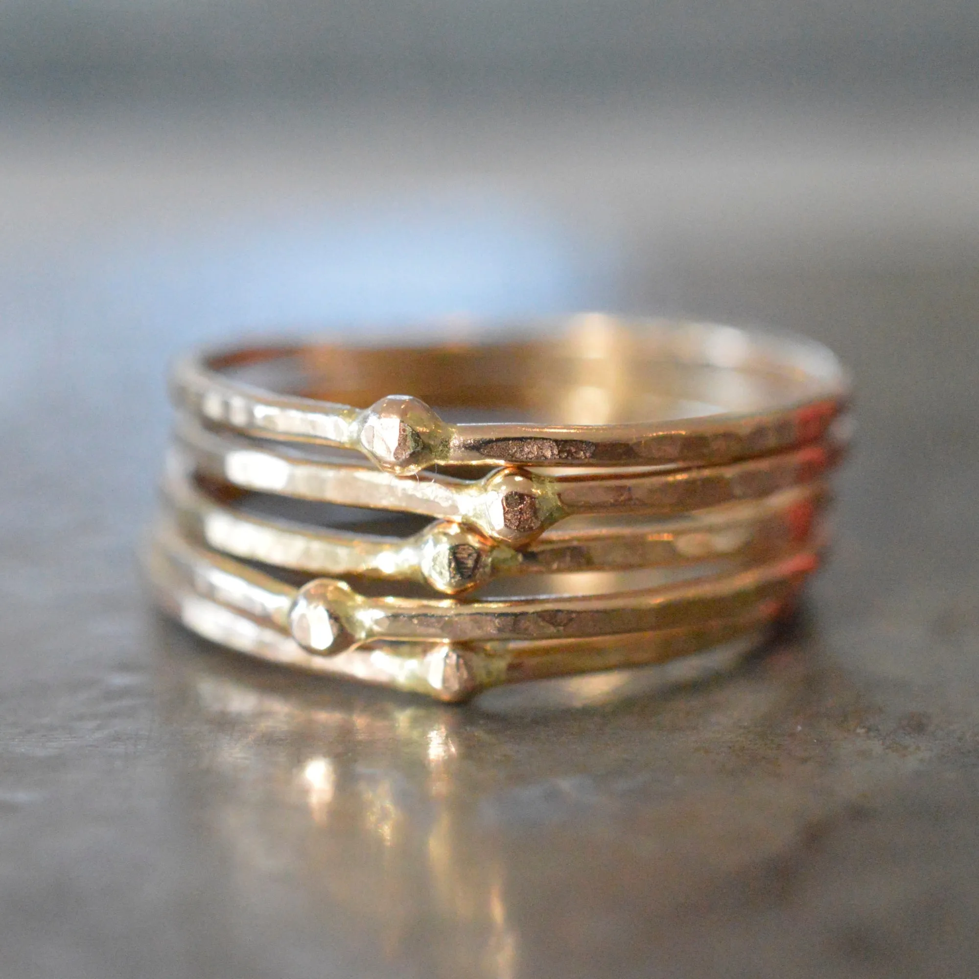 Solitaire Bead Stacking Ring