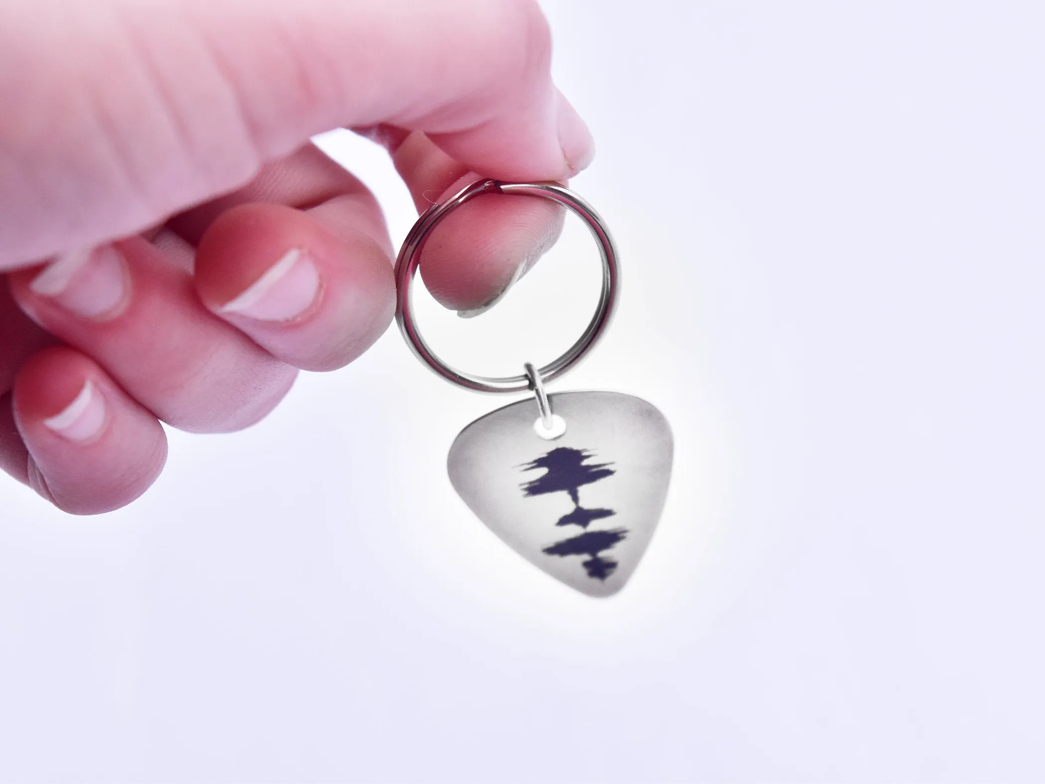 Sound Wave Guitar Pick Key Chain