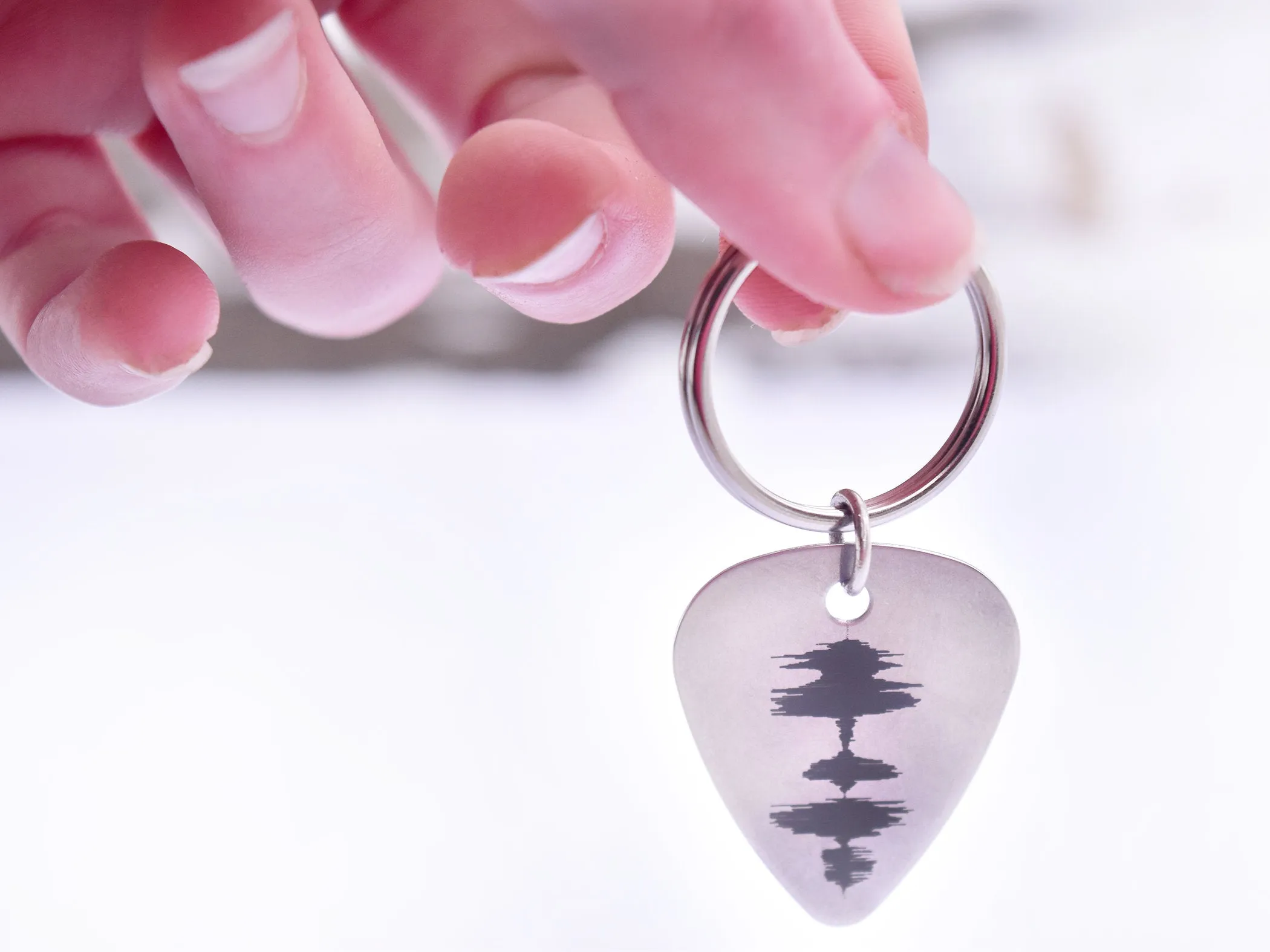Sound Wave Guitar Pick Key Chain