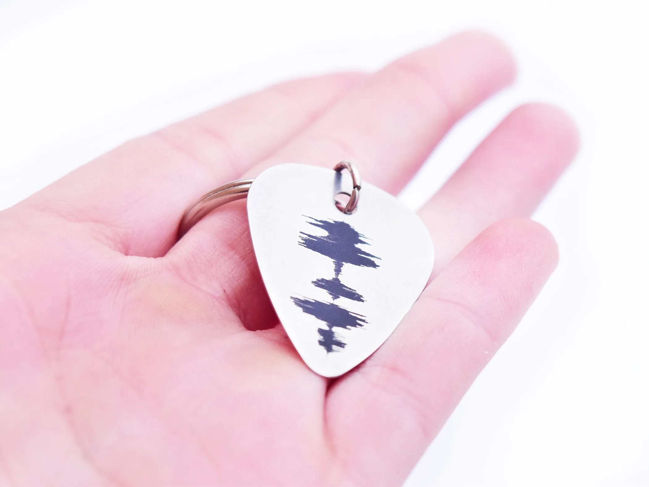 Sound Wave Guitar Pick Key Chain