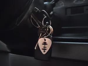 Sound Wave Guitar Pick Key Chain