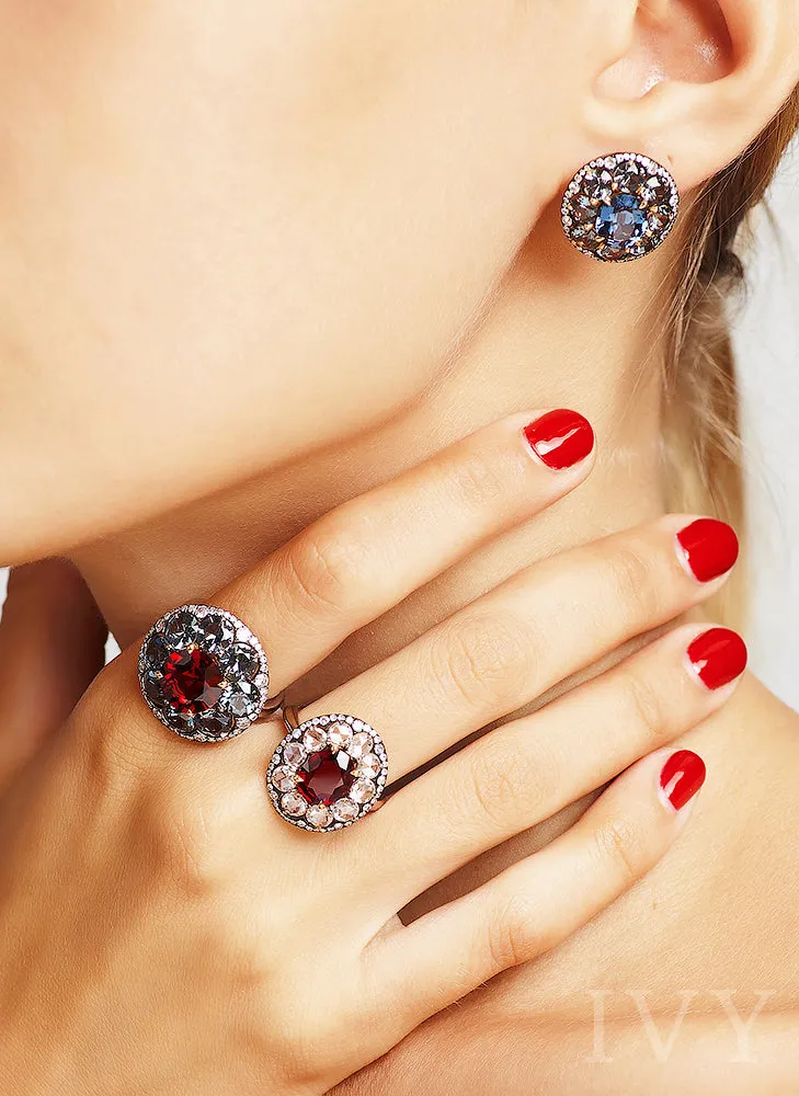 Spinel and Diamond Disco Ring