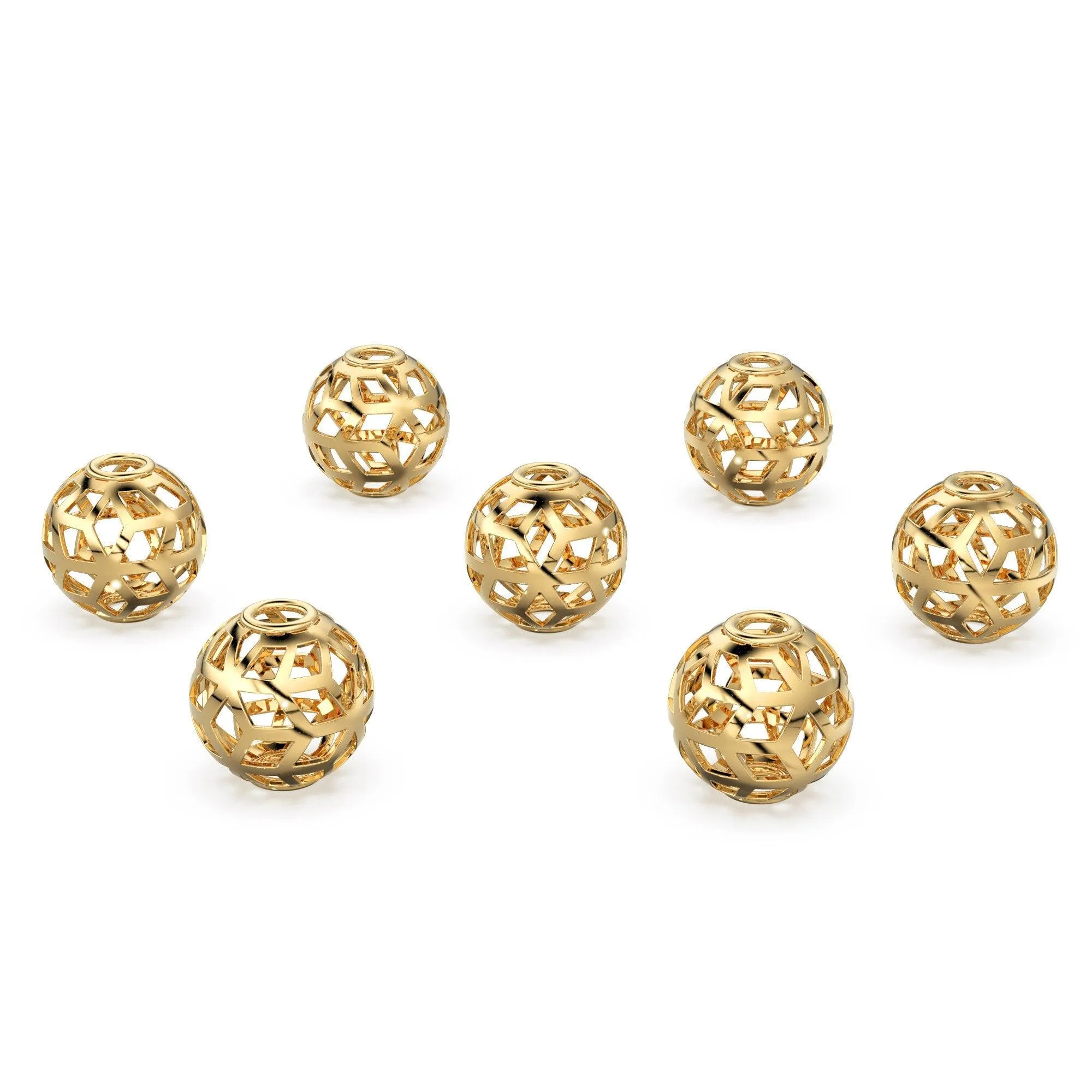 Star Cutout Designer Shape Solid Gold 14k 18k Handmade Gold Spacer Bead Jewelry Making Supply 6mm 8mm 10mm