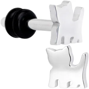 Steel Cat Lover Kitty Cat Single Flare Plug Set 14 Gauge to 0 Gauge