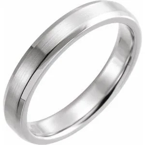 Sterling Silver 4 mm Beveled2Edge Band with Satin Finish Size 5.5