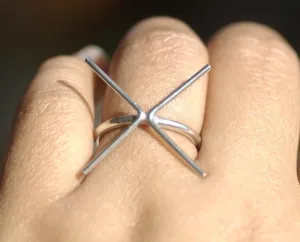 Sterling silver 4 pronged Claw Ring for setting stones, Round wire