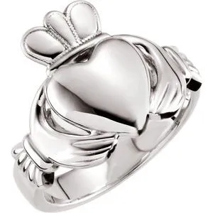 Sterling Silver 8.5 mm Claddagh Ring Size 7