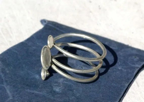 Sterling Silver Bezel Cups Ring Blank