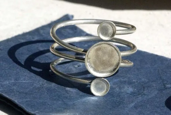 Sterling Silver Bezel Cups Ring Blank